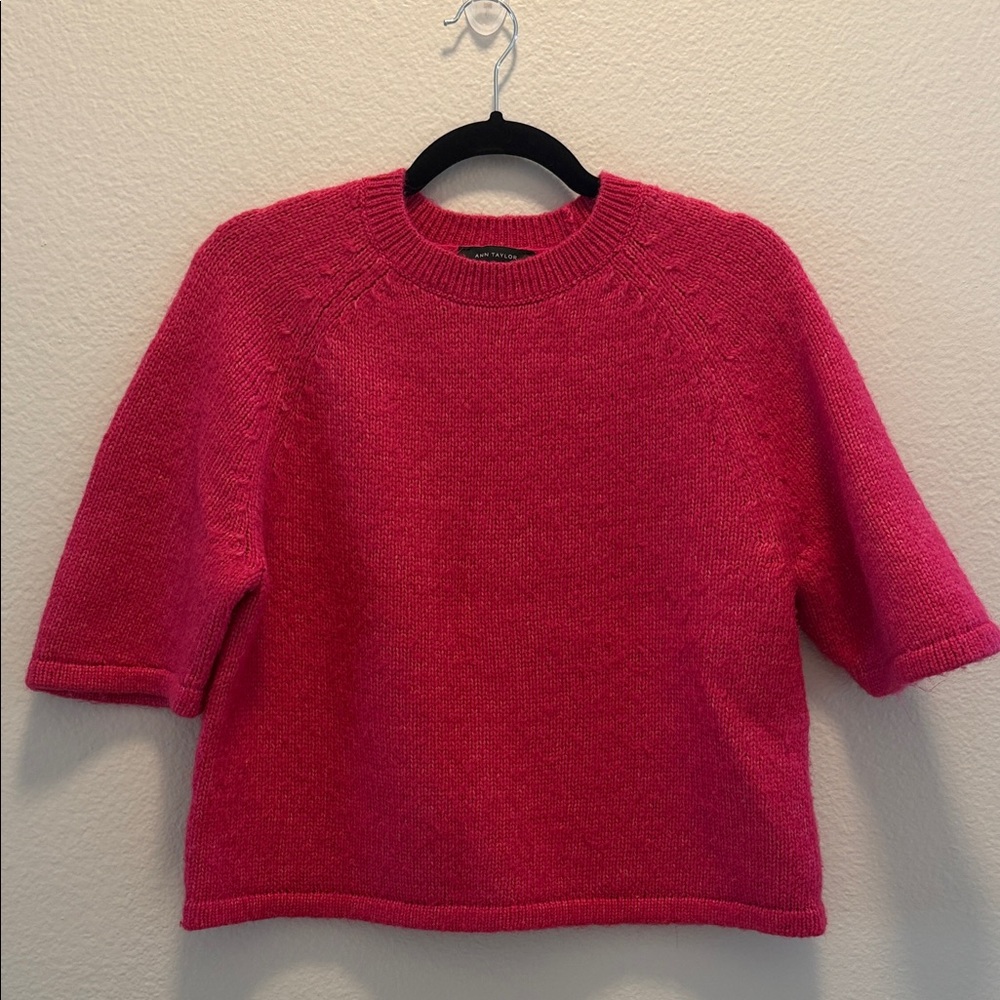 Ann Taylor Fuchsia Crew Neck Sweater